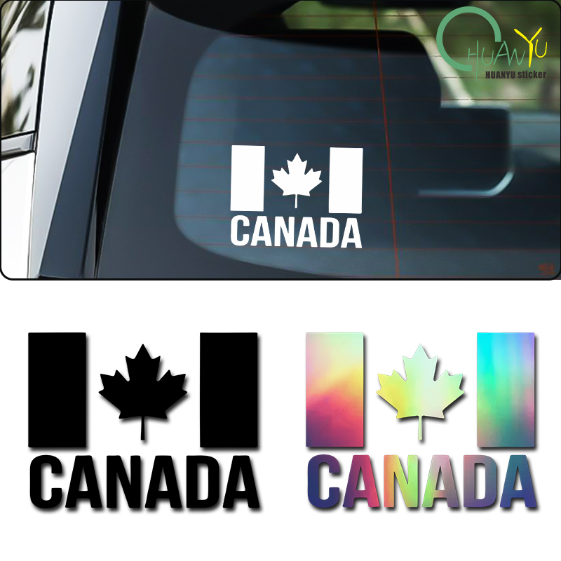 Motorcycle Gear Canada - Etiqueta engomada creativa de la bandera