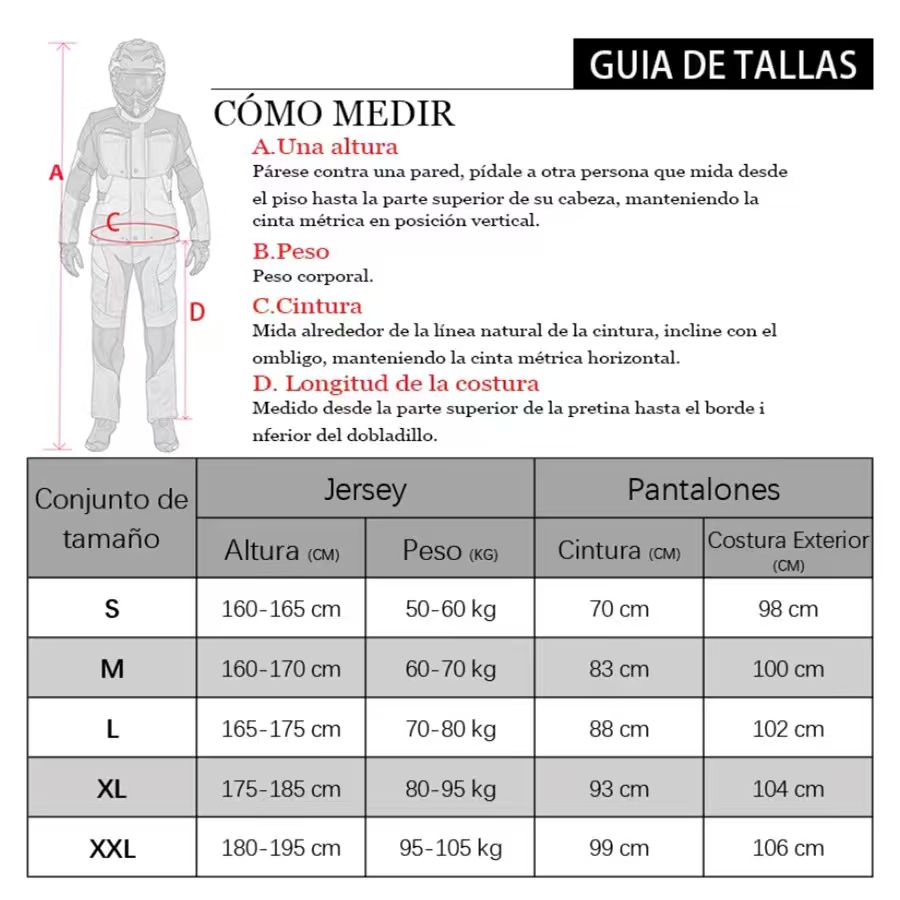 Conjunto de equipo de ciclismo - Motorcycle Gear Full Suit reseña y precio