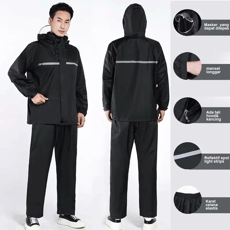 Traje de lluvia reflectante de - Motorcycle Gear Full Suit reseña y precio